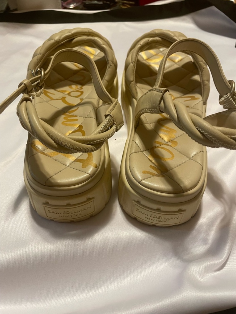Sam Edelman Quilted Platform Sandal - Cream/White - Picture 13 of 13